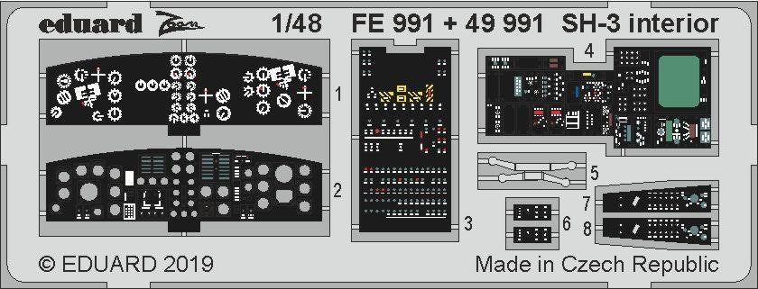 Eduard FE991 SH-3 interior 1/48 HASEGAWA