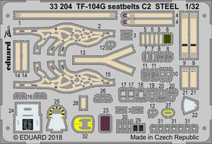 Eduard 33204 TF-104G seatbelts C2 STEEL ITALERI 1/32 – imagen 2