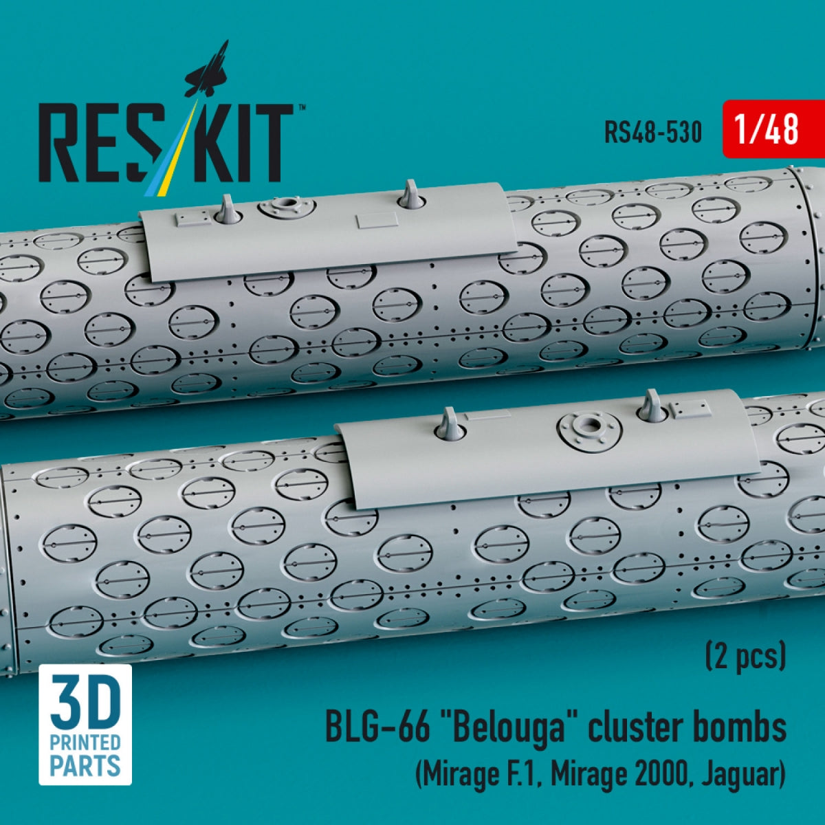 RESKIT RS48-0530 BLG-66 &amp;quot;Belouga&amp;quot; cluster bombs (2 pcs) (3D Printed) 1/48 – image 3