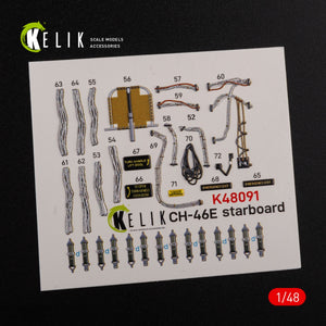 KELIK K48091 CH-46E Cargo compartment interior 3D decals for Academy kit 1/48 – obrázek 2