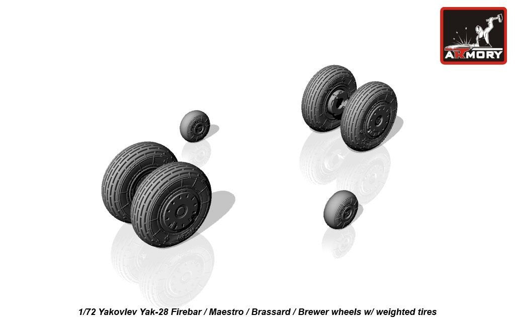 Armory Models AW72047 Yakovlev Yak-28 wheels w/ weighted tires 1/72 – image 2