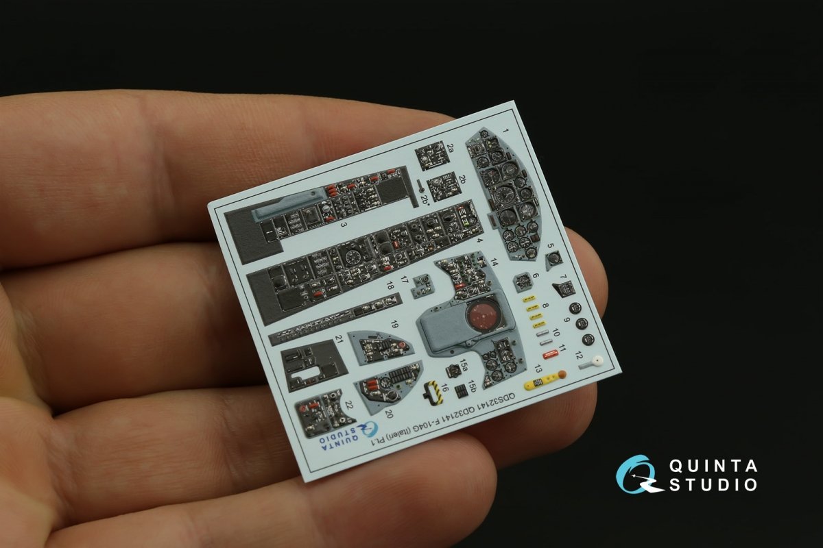 Quinta Studio QDS-32141 F-104G 3D-Printed &amp;amp; colored Interior on decal paper (Italeri) (small version) 1/32 – obrázek 7