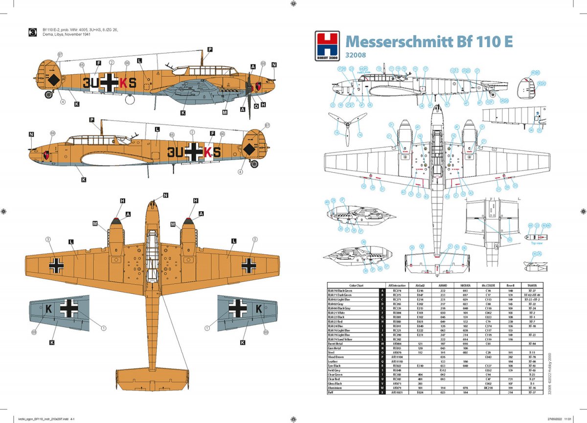 Hobby 2000 32008 Messerschmitt Bf 110 E ( Dragon + Cartograf + Mask ) 1/32 – zdjęcie 4