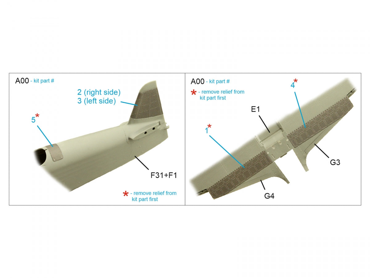 Quinta Studio QP48031 Yak-9T Flaps and panels (Zvezda) 1/48 – Bild 2
