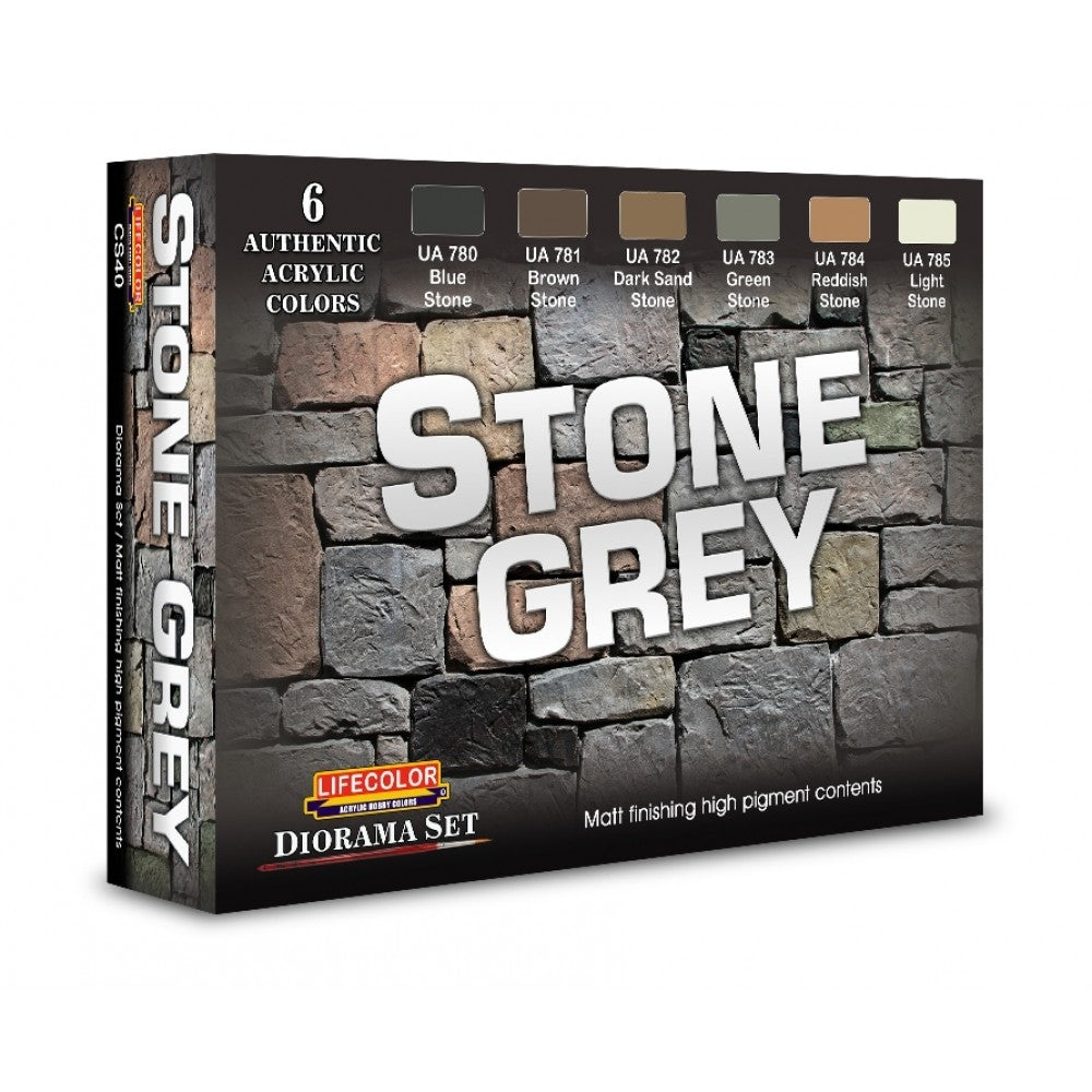 Lifecolor CS40 Acrylic paint set Stone Grey 6x22ml