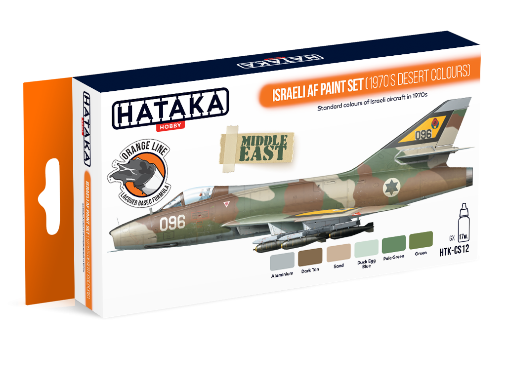 Hataka HTK-CS12 Israeli AF paint set (1970&amp;#39;s desert colors) (6x17ml)
