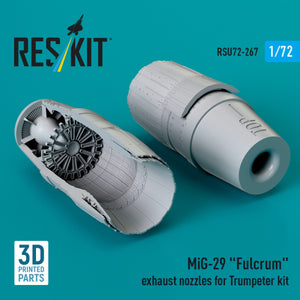 RESKIT RSU72-0267 MiG-29 &amp;quot;Fulcrum&amp;quot; exhaust nozzles for Trumpeter kit (3D Printed) 1/72 – image 2