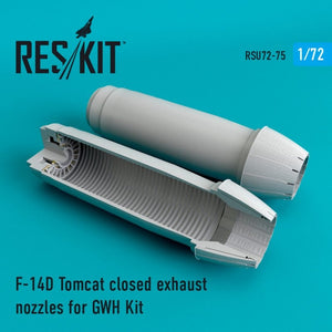 RESKIT RSU72-0075 F-14D Tomcat closed exhaust nozzles for Great Wall Hobby 1/72