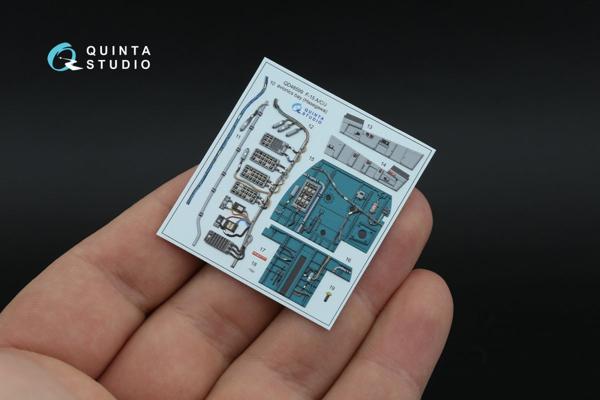 Quinta Studio QD48598 F-15A/F-15C Early/F-15J Early 3D-Printed &amp;amp; colored Interior on decal paper (Hasegawa) 1/48 – image 6