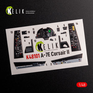 KELIK K48101 A-7E Corsair II- interior 3D decals for HobbyBoss kit 1/48 – obrázek 2