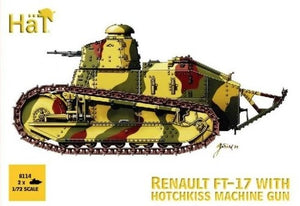 Hat 8114 Renault FT-17 with Hotchkiss Machine Gun (2pcs) 1/72
