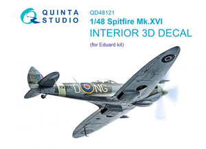 Quinta Studio QD48121 Spitfire Mk.XVI 3D-Printed &amp;amp; colored Interior on decal paper (Eduard) 1/48