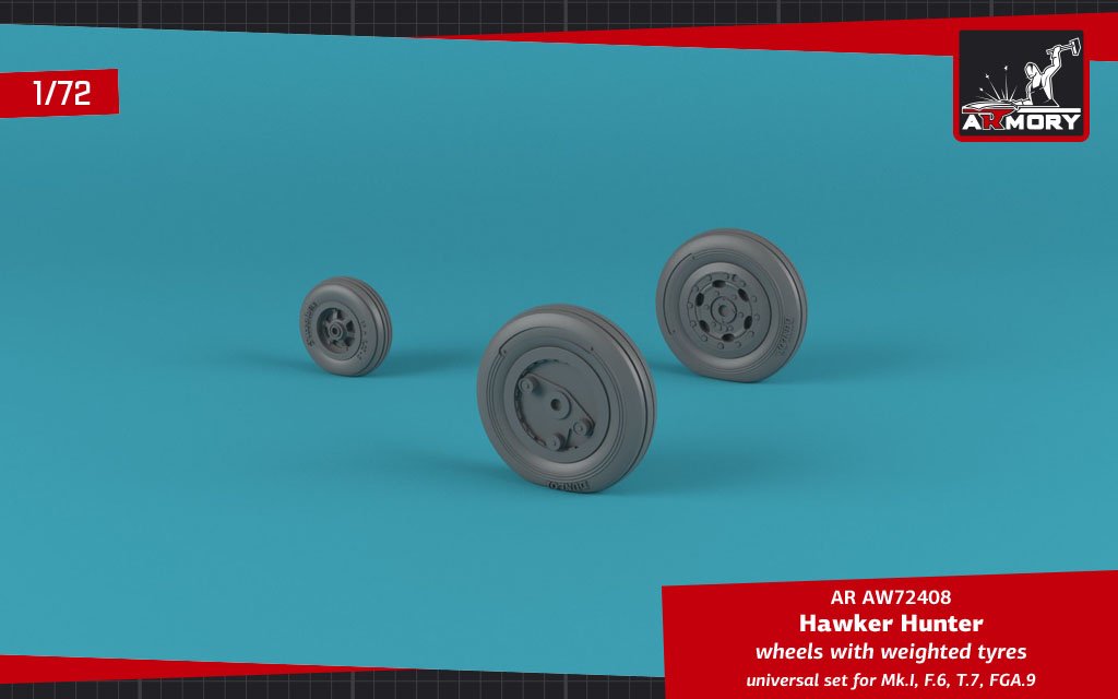 Armory Models AW72408 Hawker Hunter weighted wheels 1/72 – image 3
