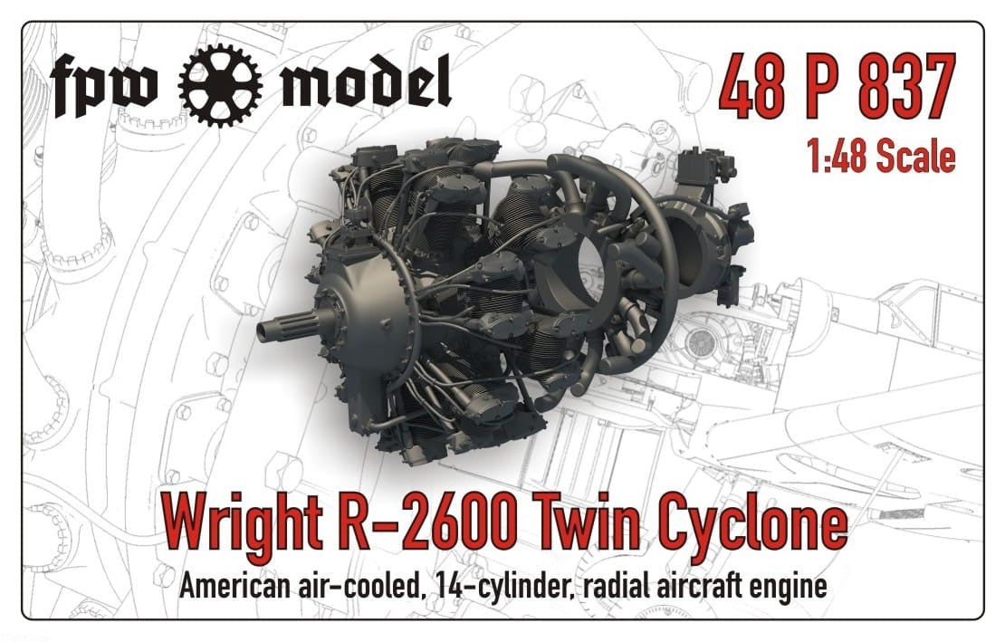 FPW Model 48P837 Wright R-2600 Twin Cyclone (full) 1/48