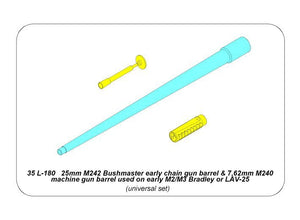 Aber 35L-180 25mm M242 Bushmaster early chain gun barrel &amp;amp; 7,62mm M240 machine gun barrel used on early M2/M3 Bradley or LAV-25 1/35 – image 15