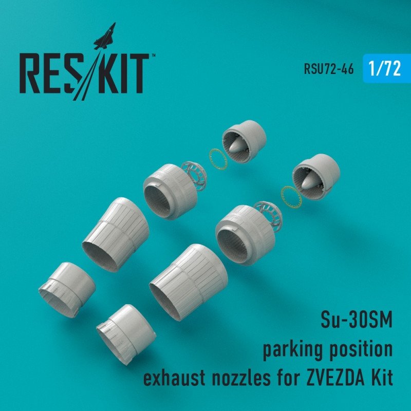 RESKIT RSU72-0046 Buses d'échappement en position de stationnement Su-30SM pour Zvezda 1/72