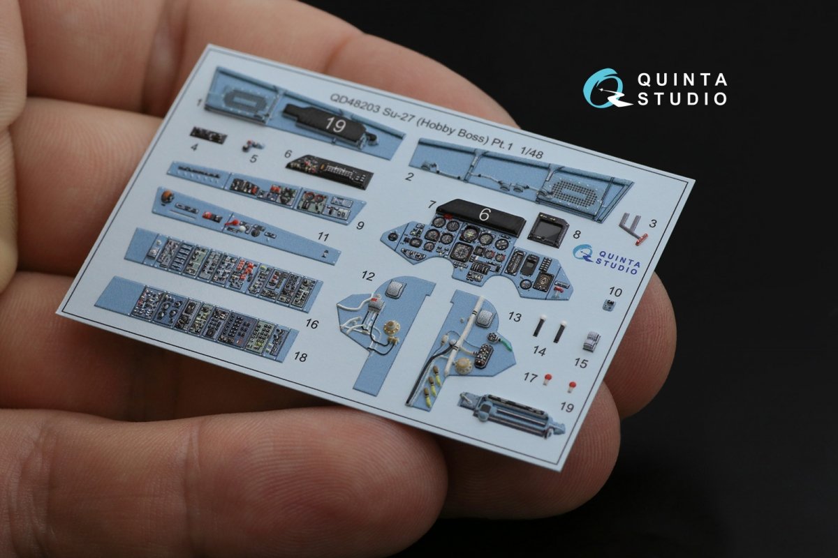 Quinta Studio QD48203 Su-27 3D-Printed &amp;amp; colored Interior on decal paper ( Hobby Boss ) 1/48 – Bild 10
