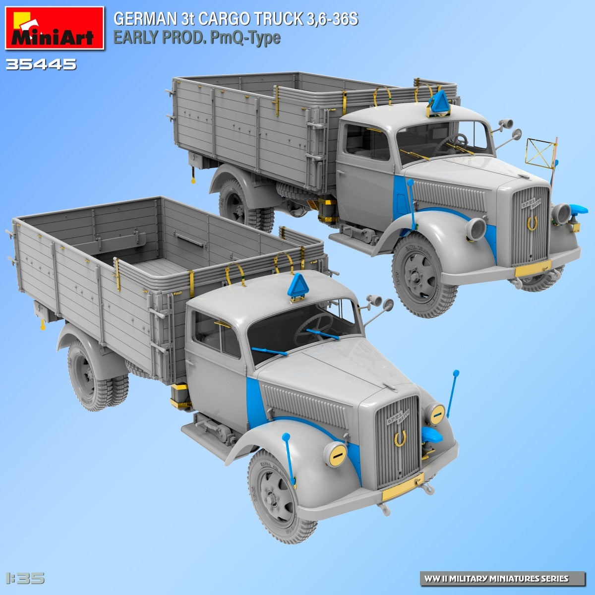 Miniart 35445 GERMAN 3t CARGO TRUCK 3.6-36S EARLY PROD. PmQ-Type 1/35 – obrázek 7
