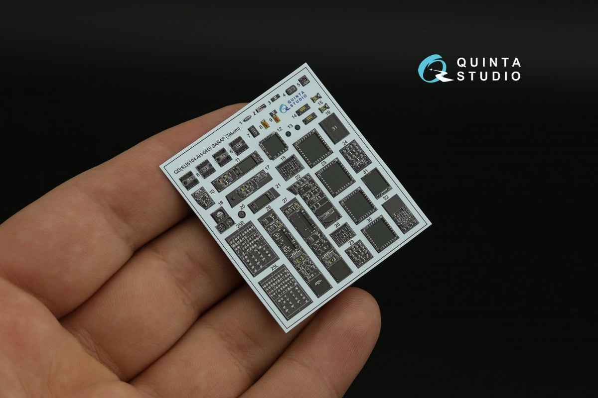 Quinta Studio QDS-35104 AH-64DI Saraf 3D-Printed &amp;amp; colored Interior on decal paper (Takom) (Small version) 1/35 – Bild 4