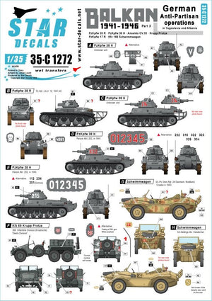 Star Decals 35-C1272 Balkans Seconde Guerre mondiale n° 3 1/35