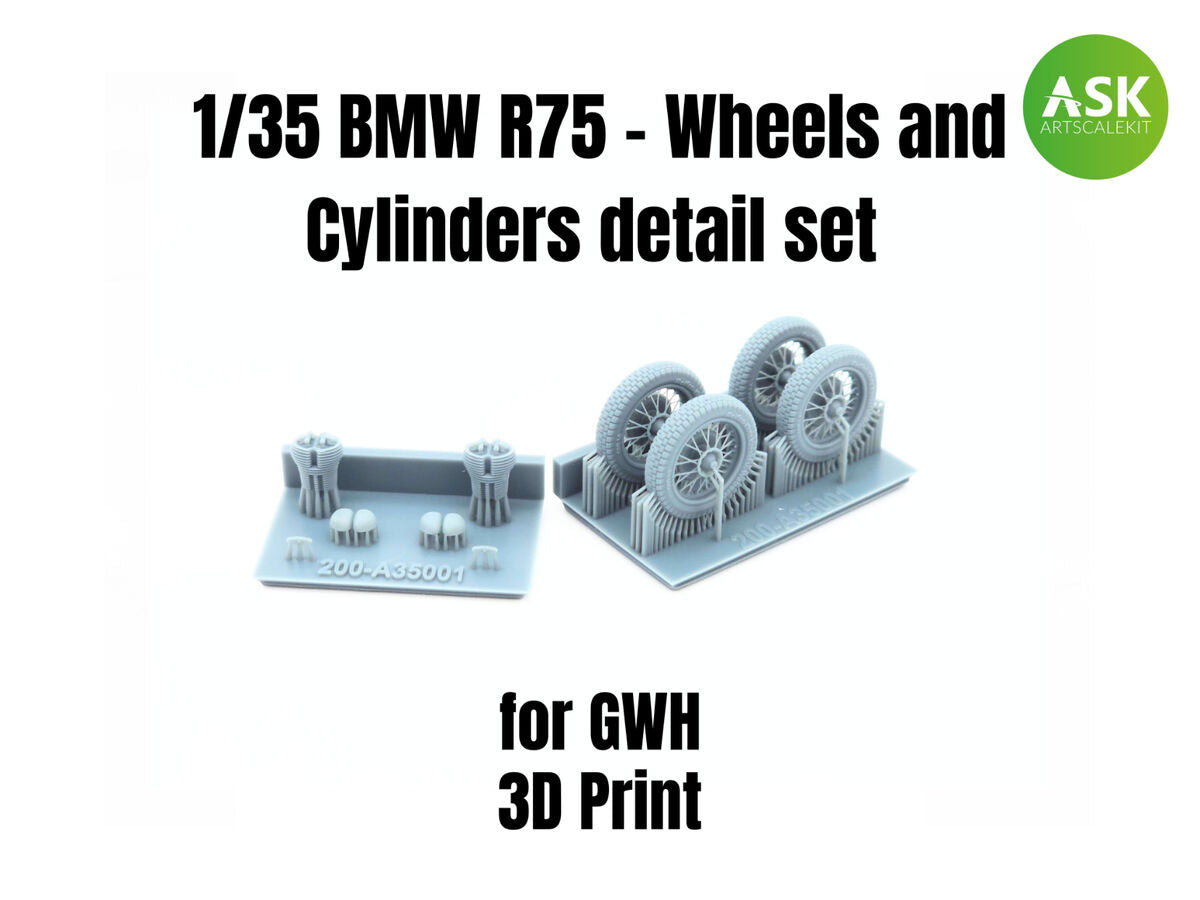 Art Scale Kit A35001 BMW R75 - Wheels and Cylinders Detail Set 1/35