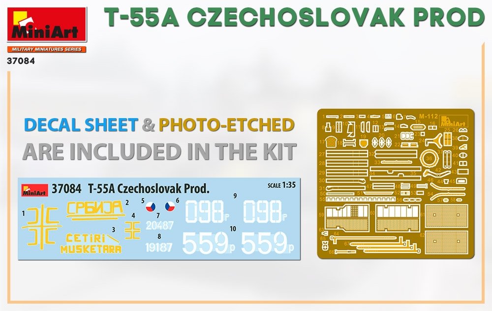 Miniart 37084 T-55A CZECHOSLOVAK PRODUCTION 1/35 – obrázek 3