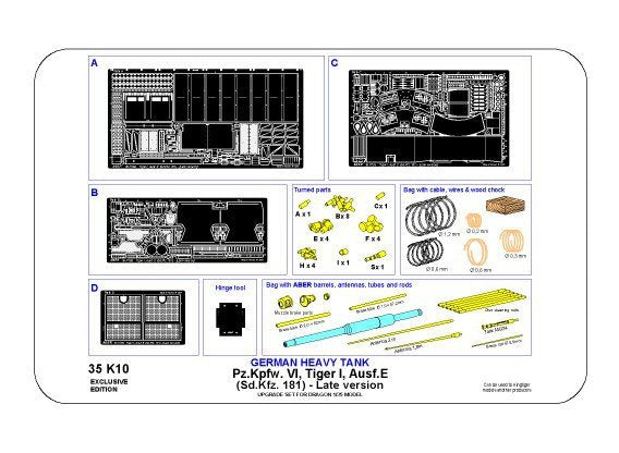 Aber 35K10 Pz.Kpfw. VI Ausf.E (Sd.Kfz.181) Tiger I – Late version (premium set) 1/35 – image 14