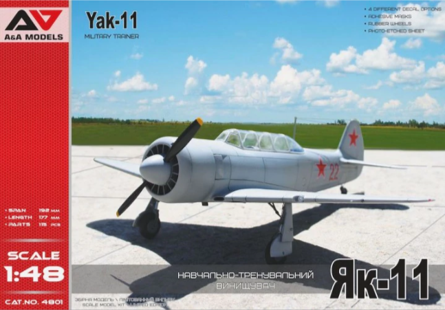 A&amp;amp;A Models 4801 Yak-11 Military Trainer 1/48