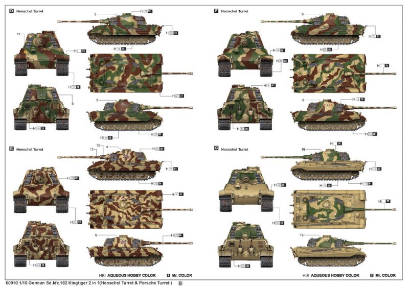 Trumpeter 00910 German Kingtiger 2in1 (Henschel Turret Porsche Turret) 1/16 – image 5