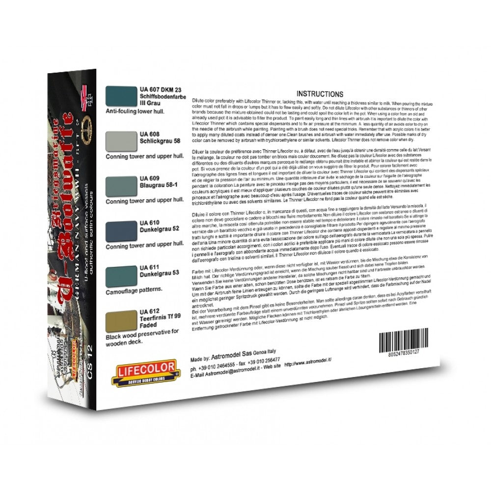 Lifecolor CS12 Acrylic paint set German Navy Set 2 6x22ml – image 2