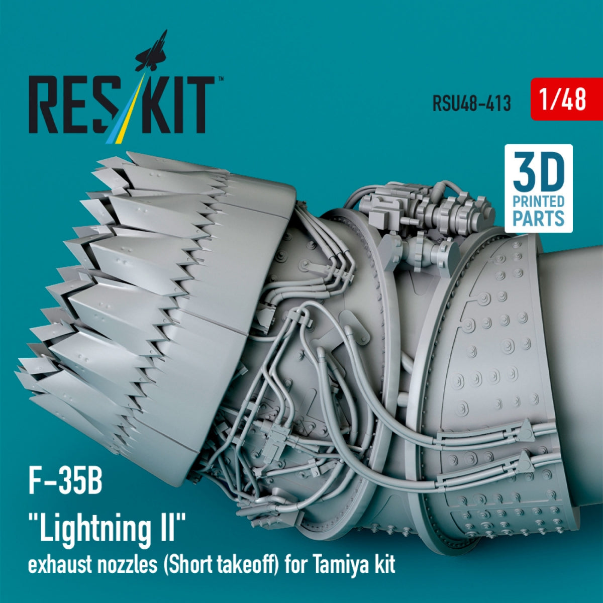 RESKIT RSU48-0413 F-35B &amp;quot;Lightning II&amp;quot; exhaust nozzle (Short takeoff) for Tamiya kit (3D printed) 1/48 – zdjęcie 3