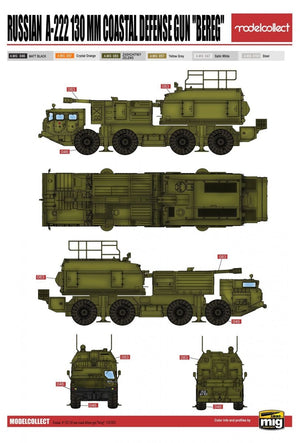 Modelcollect PP72001 Russian 130 mm coastal defense gun A-222 bereg pre-painted Kit 1/72 – image 3