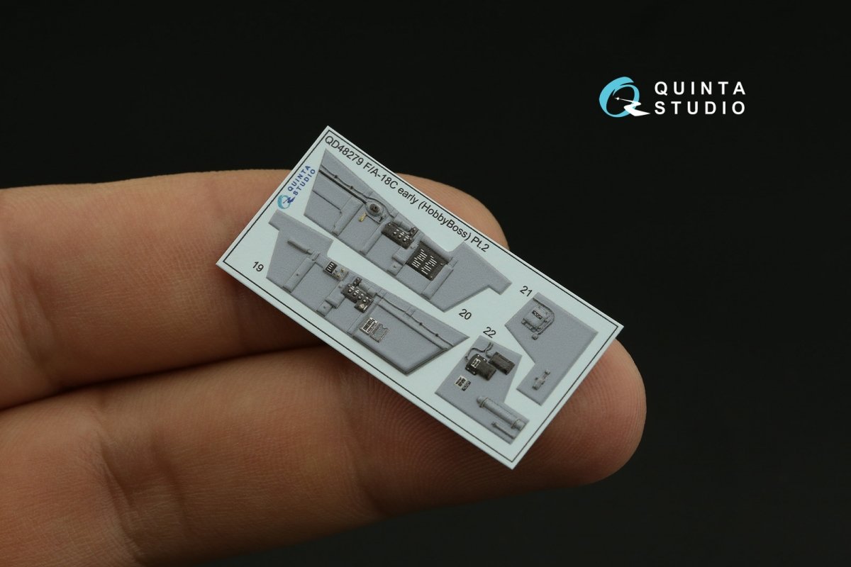 Quinta Studio QD48279 F/A-18C early 3D-Printed &amp;amp; colored Interior on decal paper (HobbyBoss) 1/48 – immagine 7