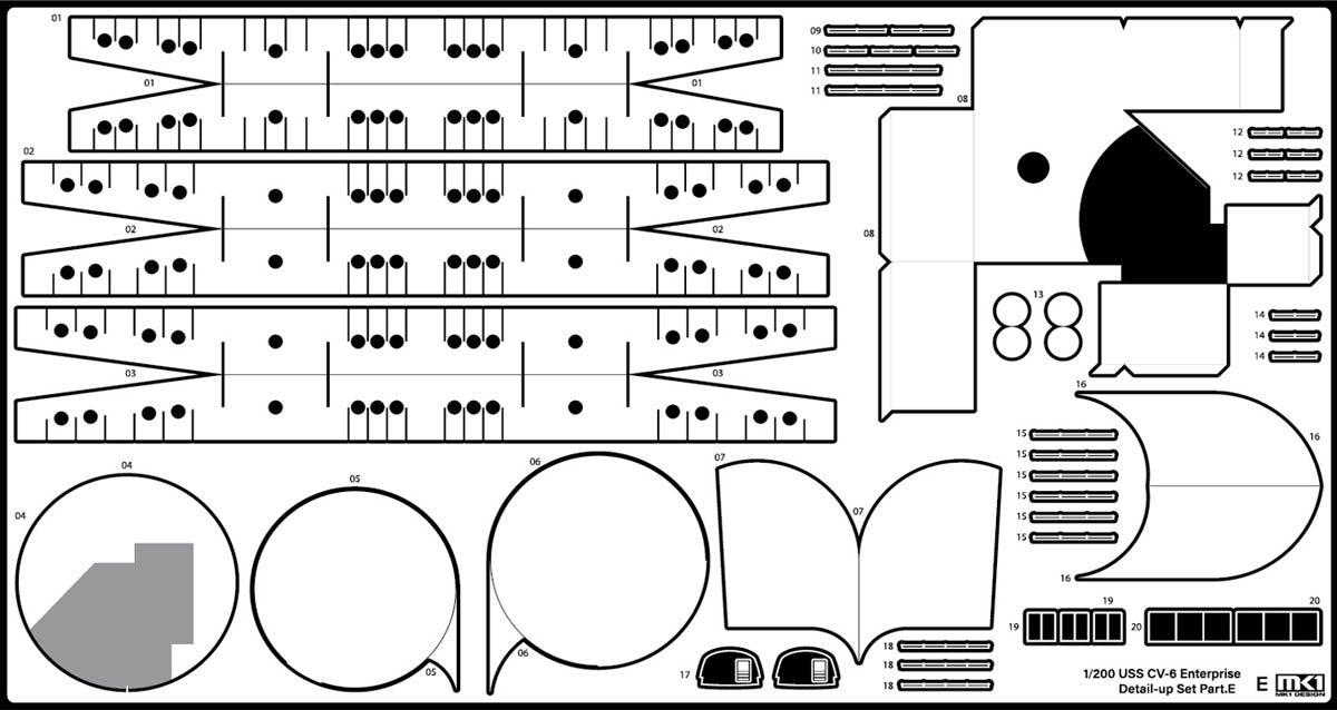 MK1 Design MD-20021 US Navy Aircraft Carrier CV-6 Enterprise Detail Up Parts Dx for Trumpeter 1/200 – Bild 57