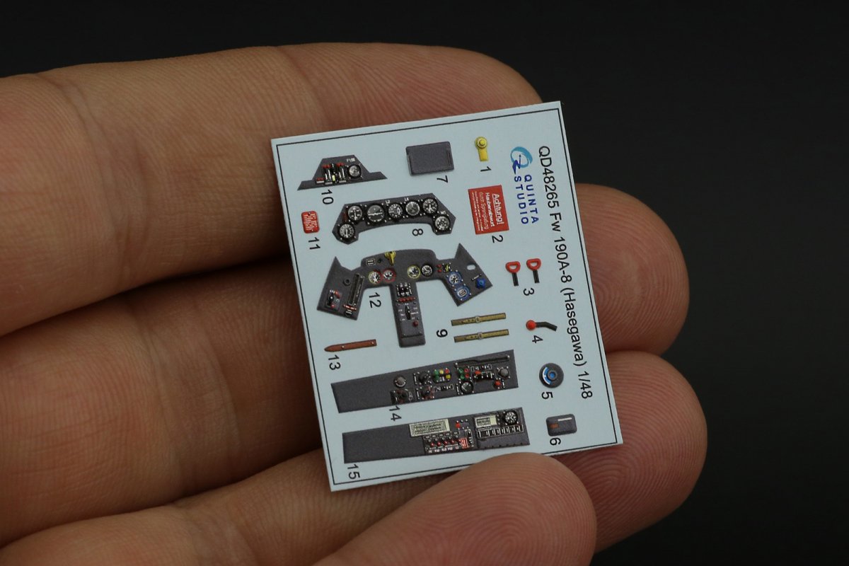 Quinta Studio QD48265 Fw 190A-8 3D-Printed &amp;amp; colored Interior on decal paper ( Hasegawa ) 1/48 – obrázek 8
