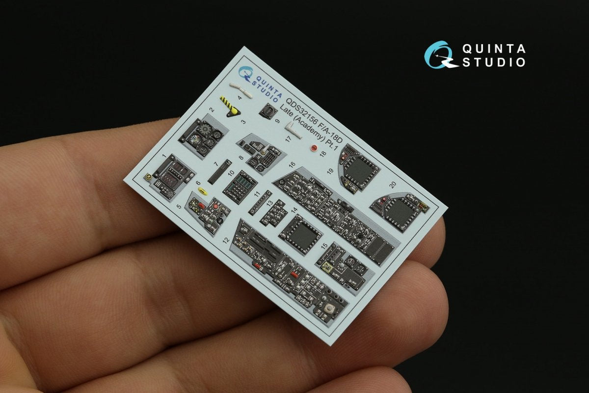 Quinta Studio QD32156 F/A-18D late 3D-Printed &amp;amp; colored Interior on decal paper (Academy) 1/32 – obrázek 9