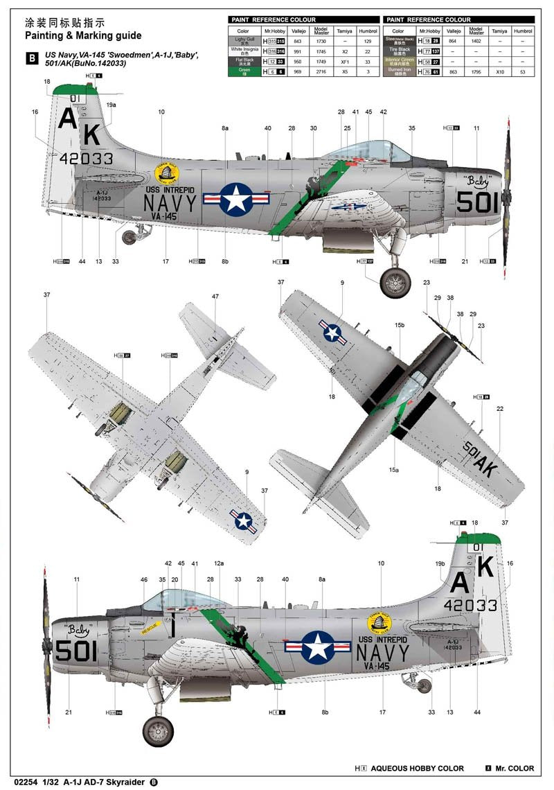 Trumpeter 02254 A-1J AD-7 Skyraider 1/32 – obrázek 3