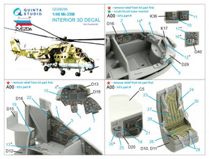 Quinta Studio QD48295 Mi-35M 3D-Printed &amp;amp; colored Interior on decal paper (Zvezda) 1/48 – image 2