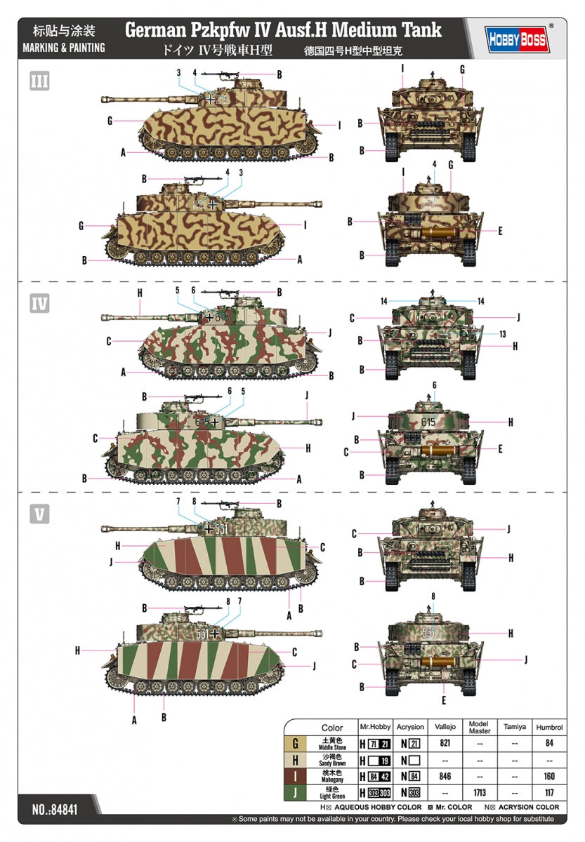 Hobby Boss 84841 German Pzkpfw IV Ausf.H Medium Tank 1/48 – obrázek 8