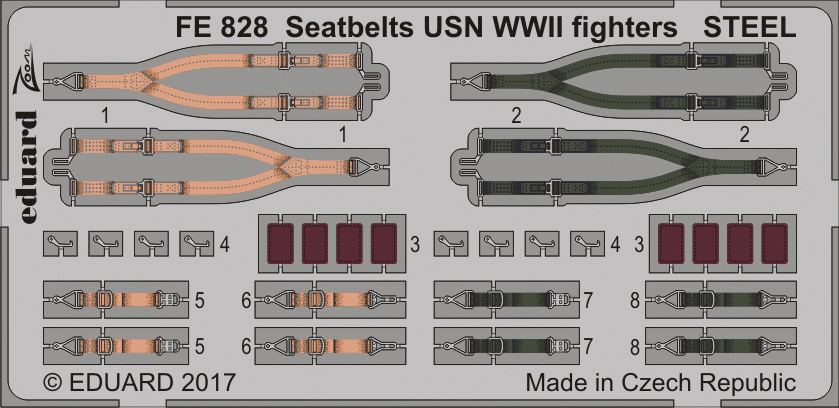 Eduard FE828 Seatbelts USN WWII fighters STEEL 1/48