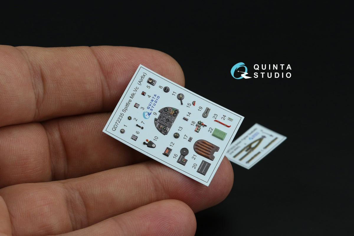 Quinta Studio QD72235 Spitfire Mk.Vc 3D-Printed &amp; coloured Interior on decal paper ( Airfix ) 1/72