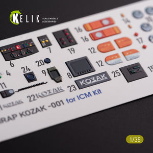 KELIK K35022 Kozak-001 Ukrainian MRAP 3D decals for ICM kit 1/35 – obrázek 4