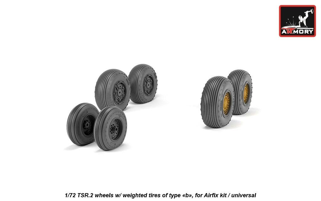 Armory Models AW72415 BAC TSR.2 wheels w/ weighted tires, type “b” (GY) 1/72 – image 3