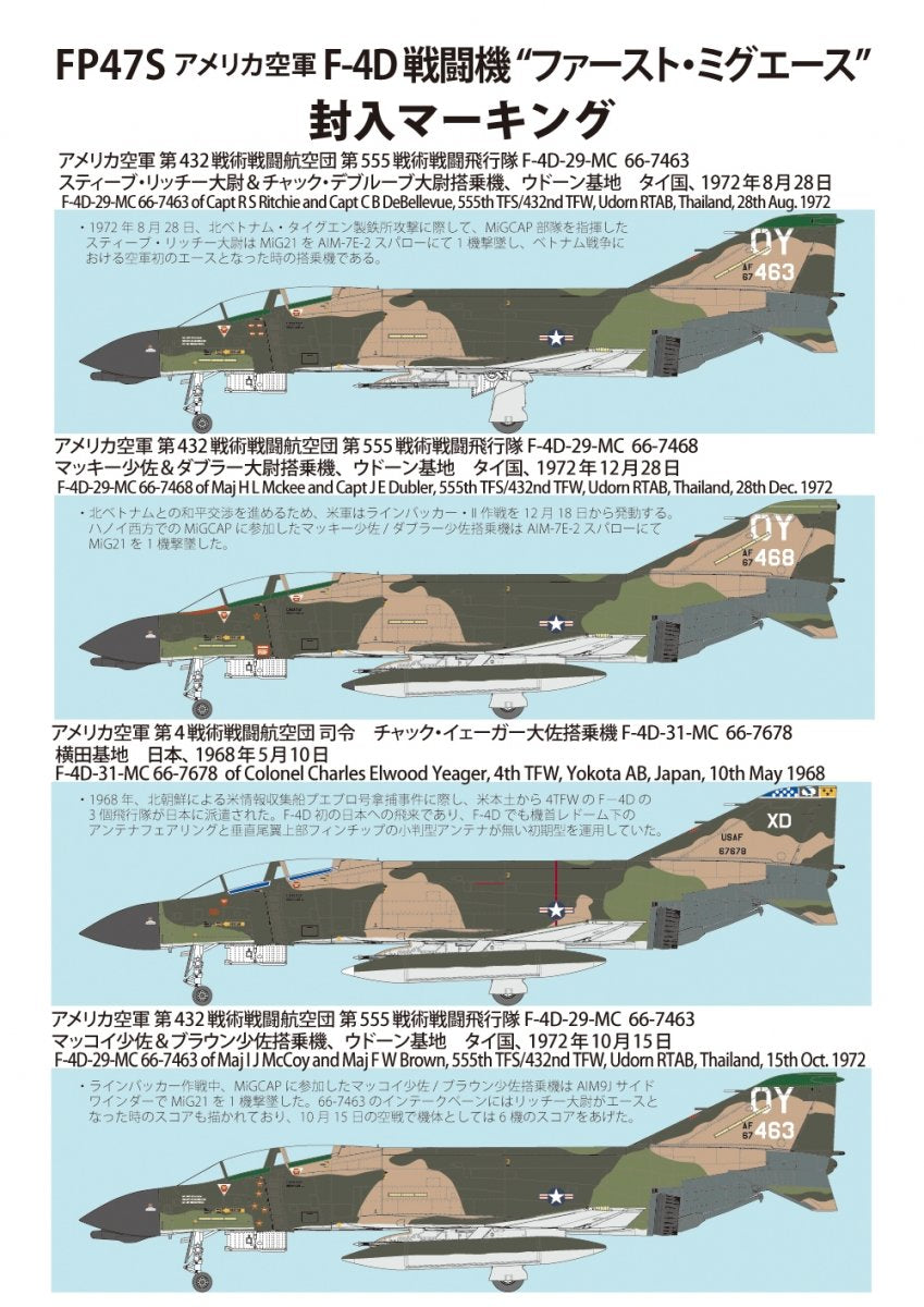 Fine Molds FP47S US AIR FORCE F-4D Jet Fighter The First MiG Ace 1/72 – obrázek 2