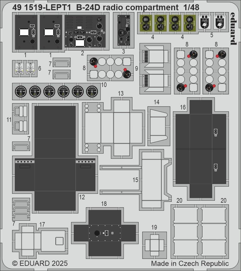 Eduard 491519 B-24D radio compartment HOBBY BOSS 1/48