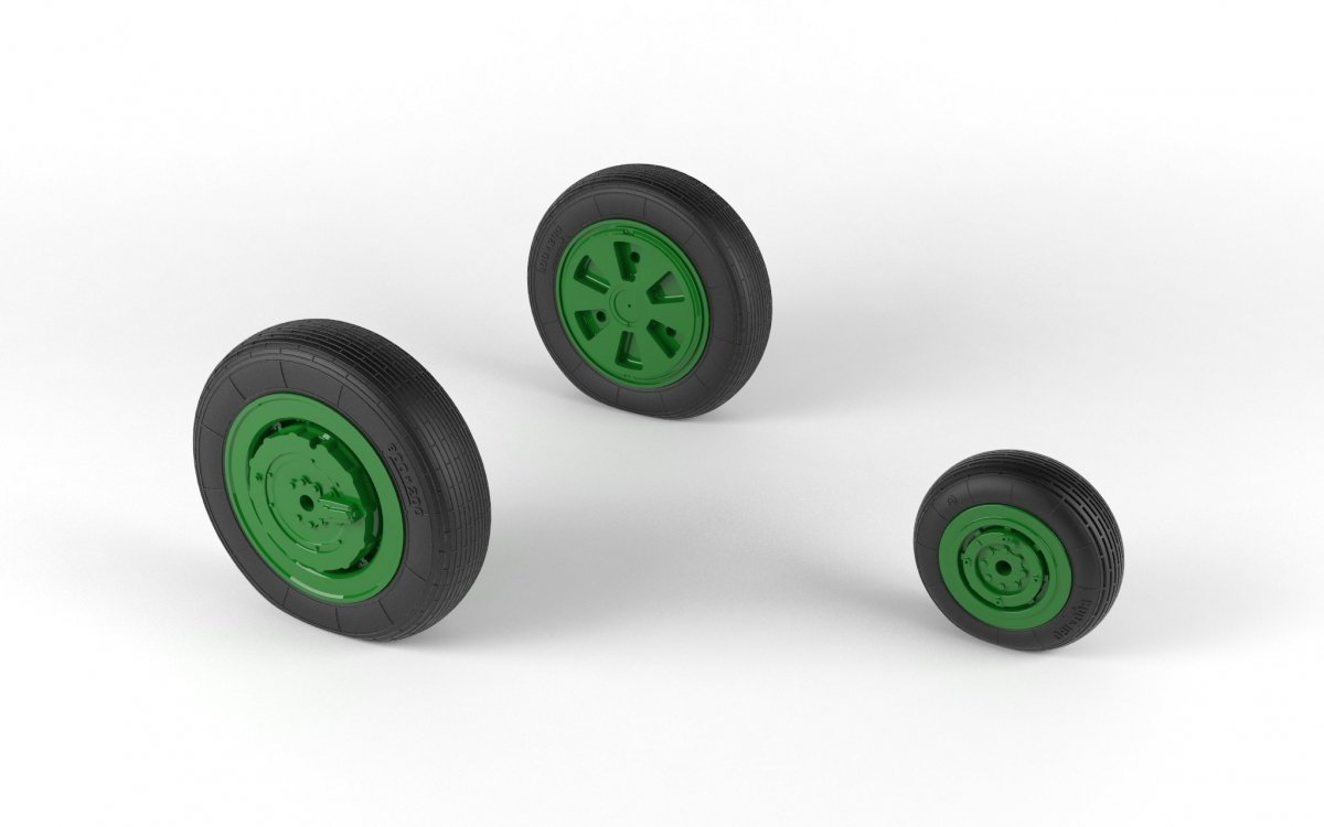 Armory Models AW48028 Mikoyan MiG-21 Fishbed wheels w/ weighted tires, mid production 1/48 – obrázek 5