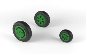 Armory Models AW48028 Mikoyan MiG-21 Fishbed wheels w/ weighted tires, mid production 1/48 – obrázek 5