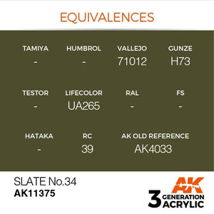 AK Interactive AK11375 Slate No.34 17ml – Bild 3