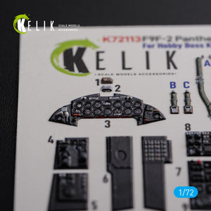 KELIK K72113 F9F-2 Panther interior 3D decals for HobbyBoss kit 1/72 – Bild 2