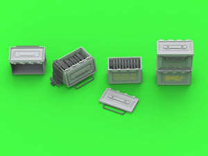 Master GM-35-067 M2 Ammo Boxes for Browning M2 .50 Rifle - Used in WWII (6 pcs.) - OPEN 1/35